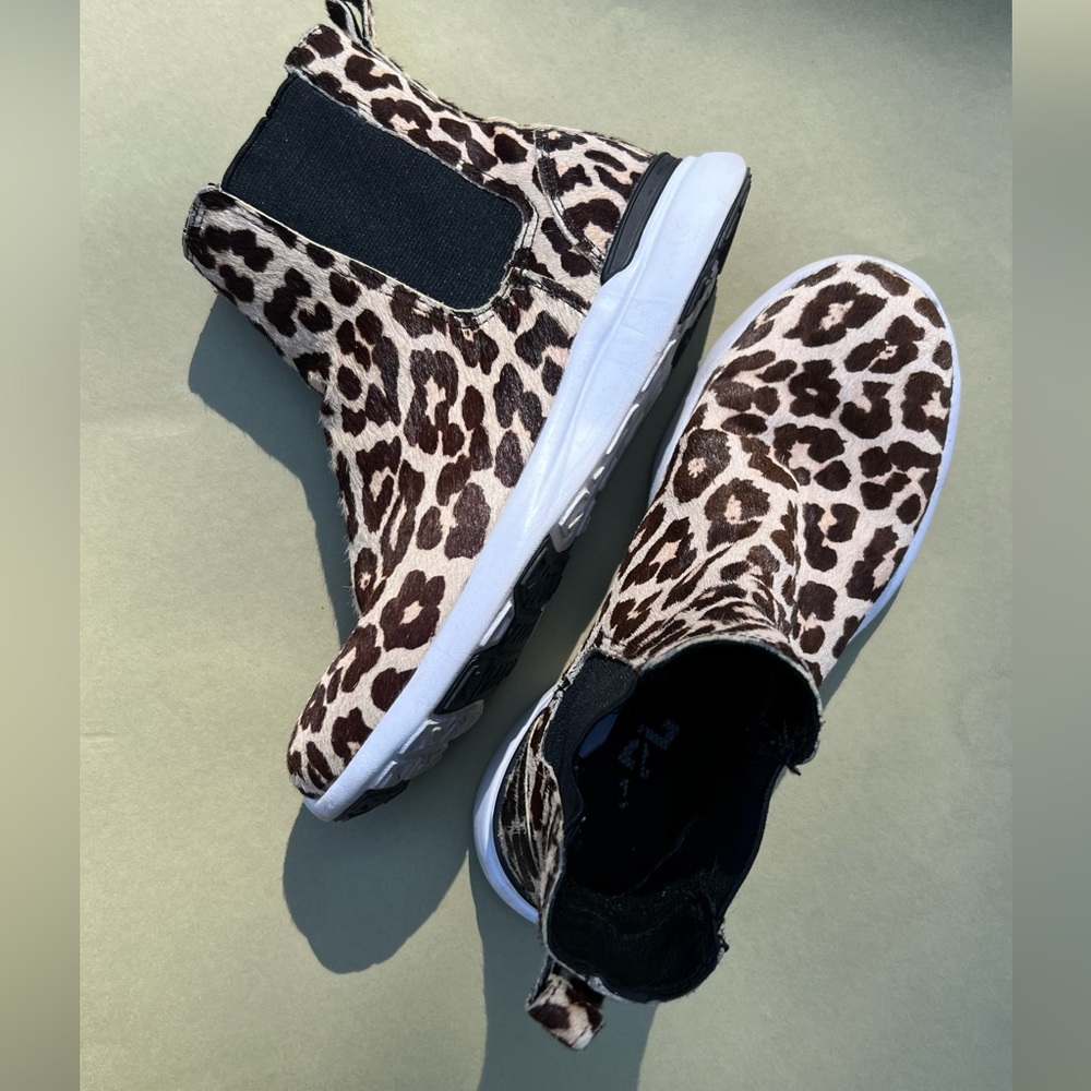 APL high top leopard calf hair sneakers sz 6